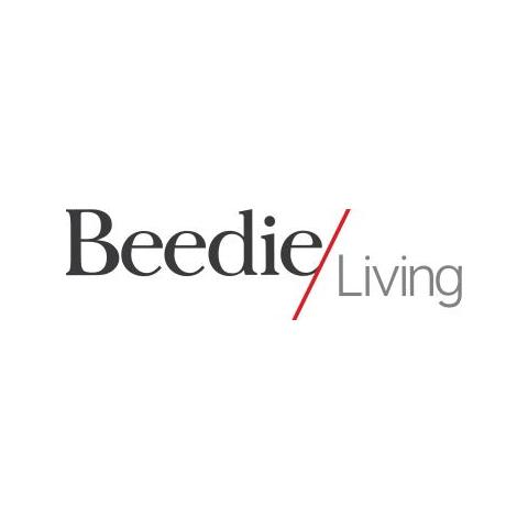 The image is a logo for the company "Beedie" featuring the word "Living."