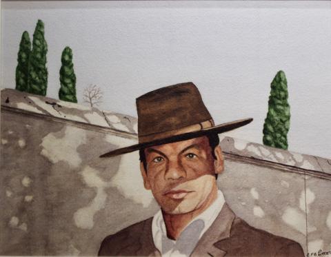 Portrait of a man in a hat and suit, by Christopher Potter ART.