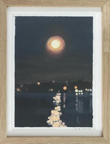 The image is a picture of a planet with the text "N.BYLILE" on it. The tags associated with the image include moon, art, outdoor, and picture frame. Additional context mentions "N Byrtus art."